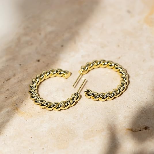 Rope Twist Hoops | Gold