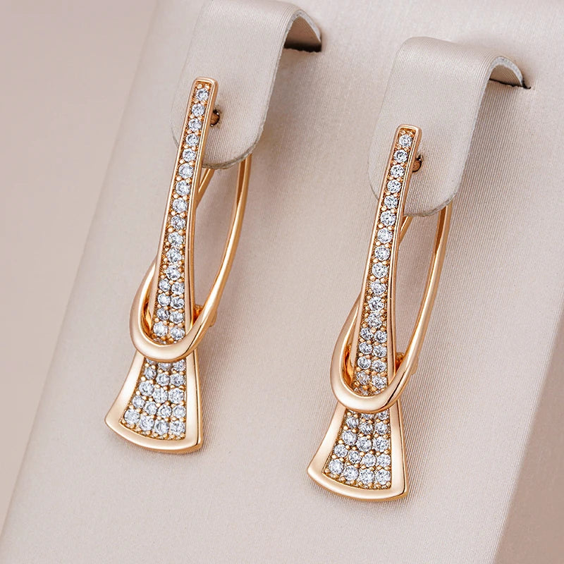 Radiant Layers Crystal Earrings | Gold