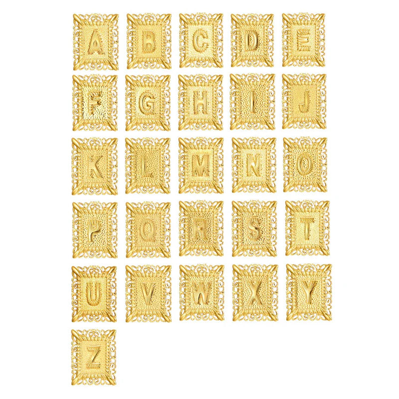 Cross Initial Necklace Set | Gold