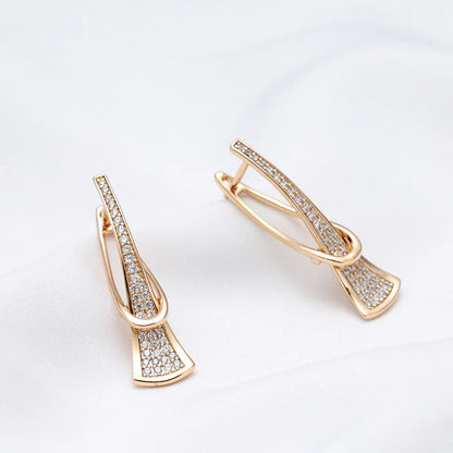 Radiant Layers Crystal Earrings | Gold