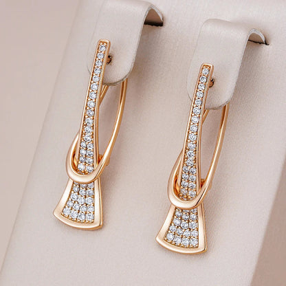 Radiant Layers Crystal Earrings | Gold