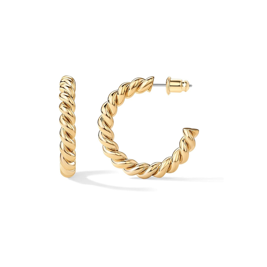 Rope Twist Hoops | Gold